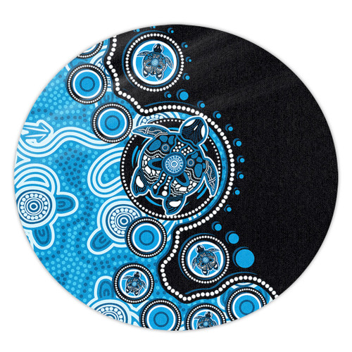 Australia Round Rug Indigenous Turtle Aboriginal Dot Art Australia Round Rug Indigenous Turtle Aboriginal Dot Art