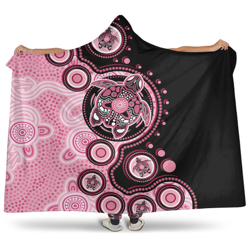 Australia Hooded Blanket Indigenous Turtle Aboriginal Dot Art