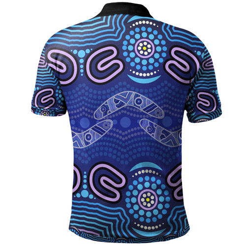 Australia Aboriginal Inspired Polo Shirt - Boomerangs And Dot Painting Art Ver02 Australia Aboriginal Inspired Polo Shirt - Boomerangs And Dot Painting Art Ver02