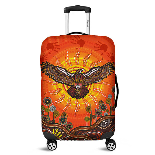 Australia Luggage Cover Indigenous Flying Eagle With Aboriginal Dot Art Australia Luggage Cover Indigenous Flying Eagle With Aboriginal Dot Art