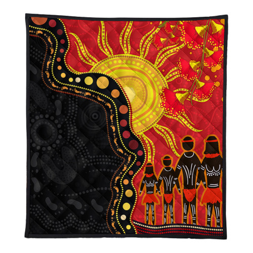 Australia Quilt Indigenous Dot Painting Inspired By The Aboriginal Flag Australia Quilt Indigenous Dot Painting Inspired By The Aboriginal Flag