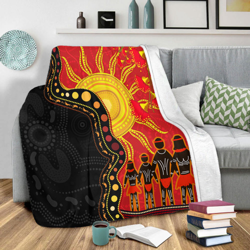 Australia Blanket Indigenous Dot Painting Inspired By The Aboriginal Flag Australia Blanket Indigenous Dot Painting Inspired By The Aboriginal Flag