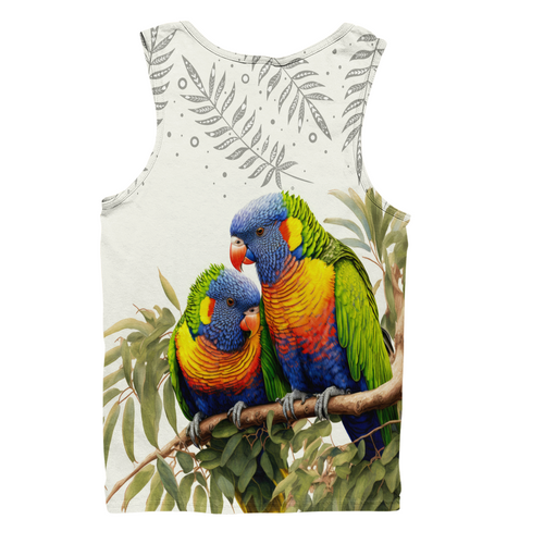 Australia Men Singlet Australia Rainbow Lorikeets Birds Art Inspired Australia Men Singlet Australia Rainbow Lorikeets Birds Art Inspired