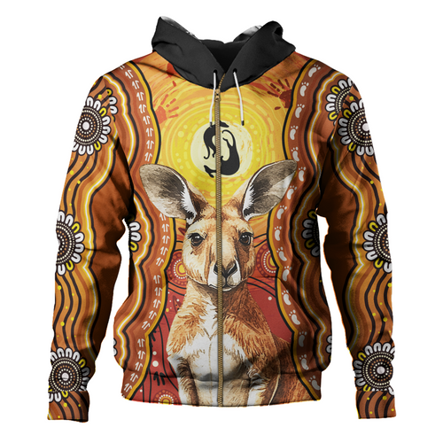 Australia Hoodie Aboriginal Kangaroo Dreaming With Dot Art Australia Hoodie Aboriginal Kangaroo Dreaming With Dot Art