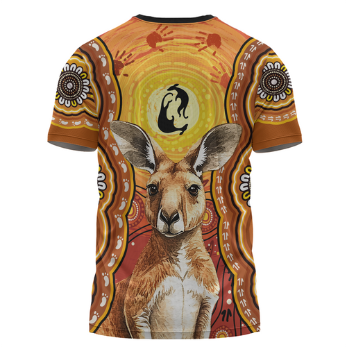 Australia T-Shirt Aboriginal Kangaroo Dreaming With Dot Art Australia T-Shirt Aboriginal Kangaroo Dreaming With Dot Art