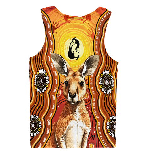 Australia Men Singlet Aboriginal Kangaroo Dreaming With Dot Art Australia Men Singlet Aboriginal Kangaroo Dreaming With Dot Art