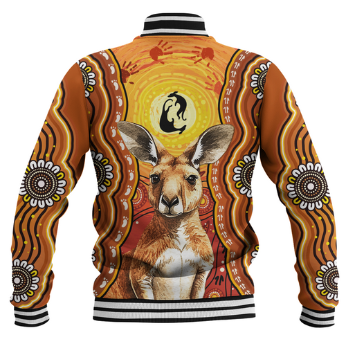 Australia Baseball Jacket Aboriginal Kangaroo Dreaming With Dot Art Australia Baseball Jacket Aboriginal Kangaroo Dreaming With Dot Art