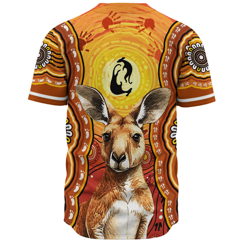 Australia Baseball Shirt Aboriginal Kangaroo Dreaming With Dot Art Australia Baseball Shirt Aboriginal Kangaroo Dreaming With Dot Art