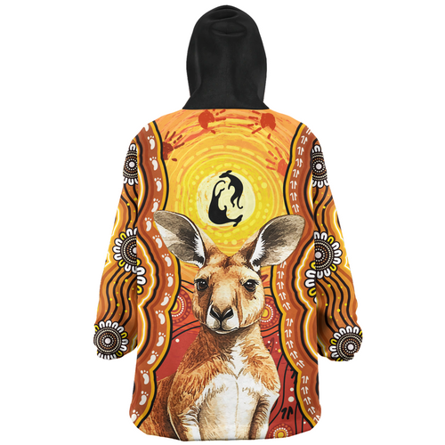 Australia Snug Hoodie Aboriginal Kangaroo Dreaming With Dot Art