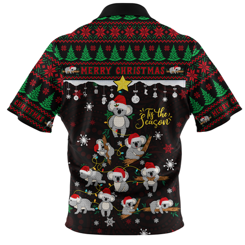 Australia Zip Polo Shirt Merry Christmas Tis The Season Koala Edition Australia Zip Polo Shirt Merry Christmas Tis The Season Koala Edition