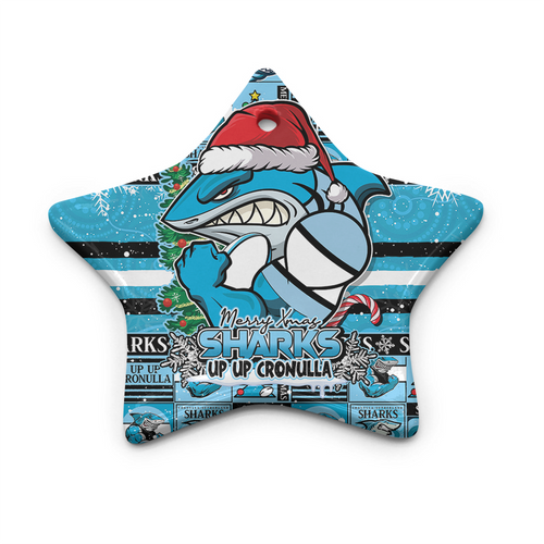 Cronulla-Sutherland Sharks Ceramic Ornament Merry Ugly Christmas Comic Style Cronulla-Sutherland Sharks Ceramic Ornament Merry Ugly Christmas Comic Style