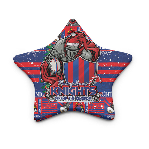 Newcastle Knights Ceramic Ornament Merry Ugly Christmas Comic Style