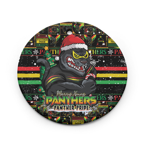 Penrith Panthers Ceramic Ornament Merry Ugly Christmas Comic Style