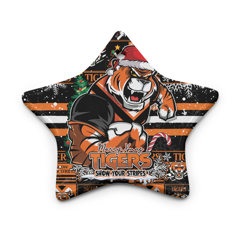 Wests Tigers Ceramic Ornament Merry Ugly Christmas Comic Style Wests Tigers Ceramic Ornament Merry Ugly Christmas Comic Style