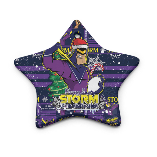 Melbourne Storm Ceramic Ornament Merry Ugly Christmas Comic Style Melbourne Storm Ceramic Ornament Merry Ugly Christmas Comic Style