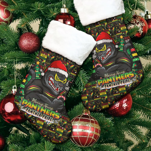 Penrith Panthers Christmas Stocking Merry Ugly Christmas Comic Style Penrith Panthers Christmas Stocking Merry Ugly Christmas Comic Style
