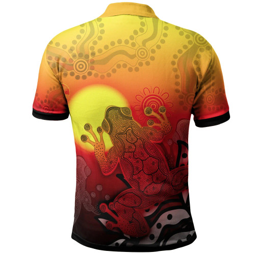 [Custom] Australia Aboriginal Polo Shirt - Indigenous Frog (Red)