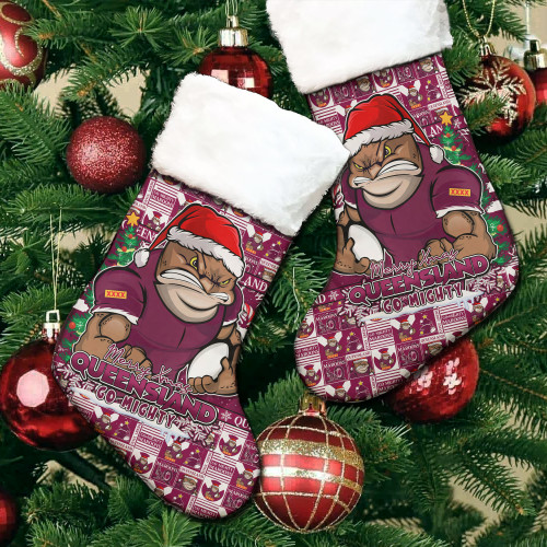 Queensland Maroons Christmas Stocking Merry Ugly Christmas Comic Style Queensland Maroons Christmas Stocking Merry Ugly Christmas Comic Style