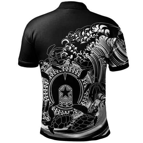 Australia Aboriginal Polo Shirt - Torres Strait Islands in Wave (Black)