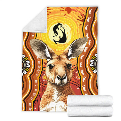 Australia Blanket Aboriginal Kangaroo Dreaming With Dot Art Australia Blanket Aboriginal Kangaroo Dreaming With Dot Art