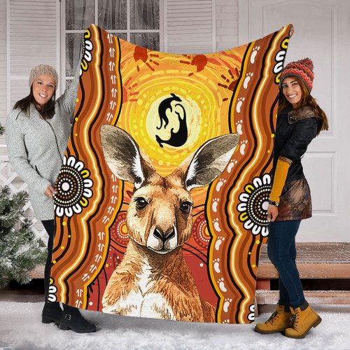 Australia Blanket Aboriginal Kangaroo Dreaming With Dot Art Australia Blanket Aboriginal Kangaroo Dreaming With Dot Art
