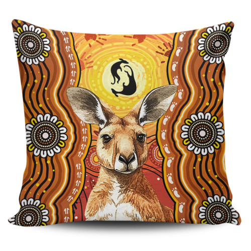 Australia Pillow Cases Aboriginal Kangaroo Dreaming With Dot Art Australia Pillow Cases Aboriginal Kangaroo Dreaming With Dot Art