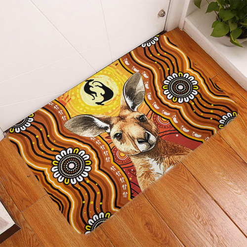 Australia Doormat Aboriginal Kangaroo Dreaming With Dot Art Australia Doormat Aboriginal Kangaroo Dreaming With Dot Art