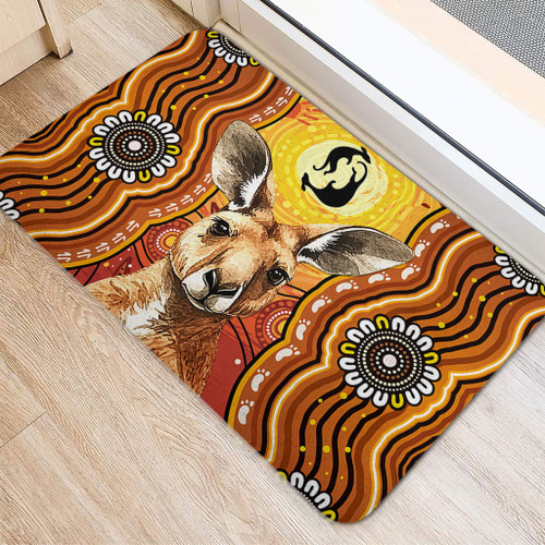 Australia Doormat Aboriginal Kangaroo Dreaming With Dot Art Australia Doormat Aboriginal Kangaroo Dreaming With Dot Art