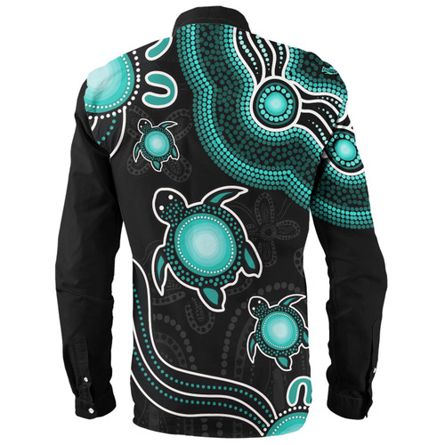 Australia Long Sleeve Shirt Aboriginal Turtle Dreaming Journey Featuring Dot Art Australia Long Sleeve Shirt Aboriginal Turtle Dreaming Journey Featuring Dot Art