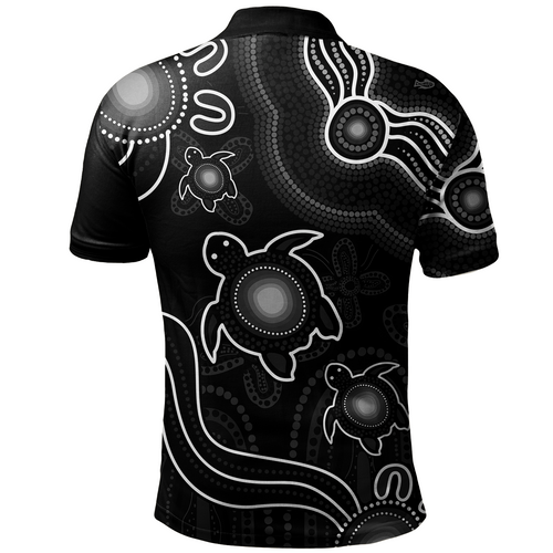 Australia Polo Shirt Aboriginal Turtle Dreaming Journey Featuring Dot Art Australia Polo Shirt Aboriginal Turtle Dreaming Journey Featuring Dot Art
