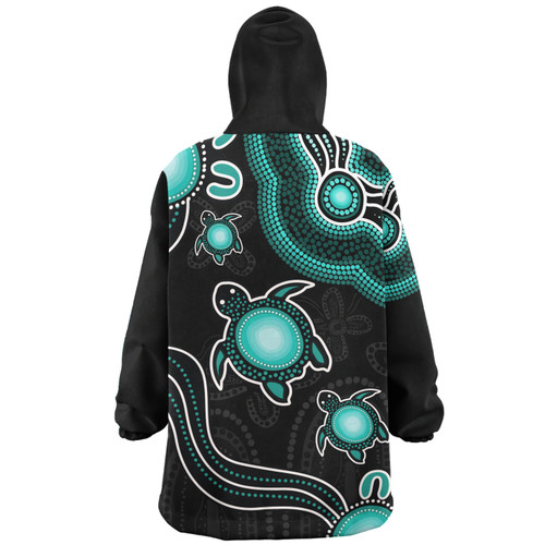 Australia Snug Hoodie Aboriginal Turtle Dreaming Journey Featuring Dot Art