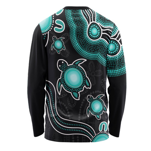 Australia Long Sleeve T-shirt Aboriginal Turtle Dreaming Journey Featuring Dot Art Australia Long Sleeve T-shirt Aboriginal Turtle Dreaming Journey Featuring Dot Art