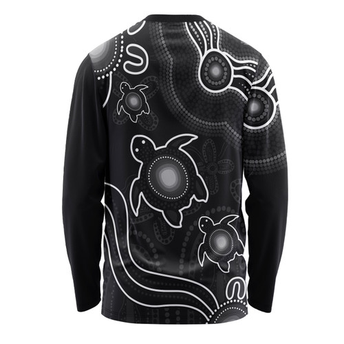 Australia Long Sleeve T-shirt Aboriginal Turtle Dreaming Journey Featuring Dot Art Australia Long Sleeve T-shirt Aboriginal Turtle Dreaming Journey Featuring Dot Art