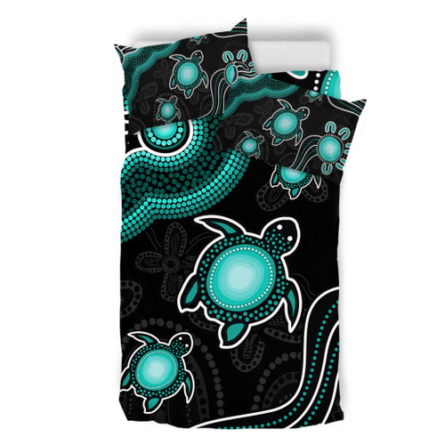 Australia Bedding Set Aboriginal Turtle Dreaming Journey Featuring Dot Art Australia Bedding Set Aboriginal Turtle Dreaming Journey Featuring Dot Art