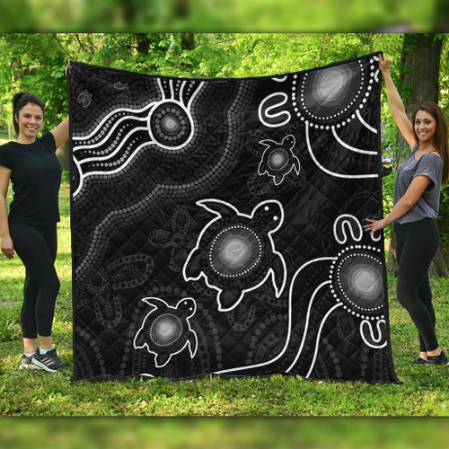 Australia Quilt Aboriginal Turtle Dreaming Journey Featuring Dot Art Australia Quilt Aboriginal Turtle Dreaming Journey Featuring Dot Art