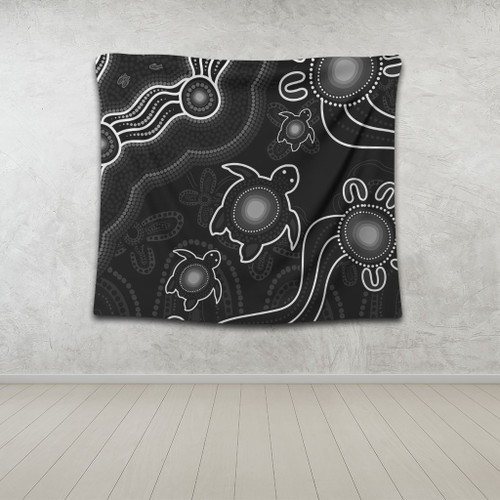 Australia Tapestry Aboriginal Turtle Dreaming Journey Featuring Dot Art Australia Tapestry Aboriginal Turtle Dreaming Journey Featuring Dot Art
