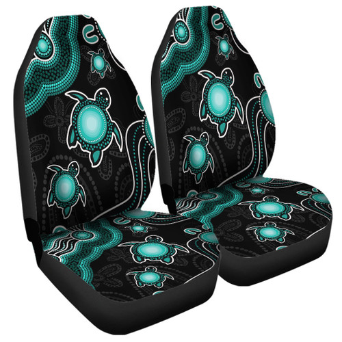 Australia Car Seat Cover Aboriginal Turtle Dreaming Journey Featuring Dot Art