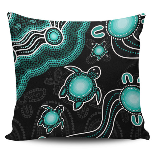 Australia Pillow Cases Aboriginal Turtle Dreaming Journey Featuring Dot Art