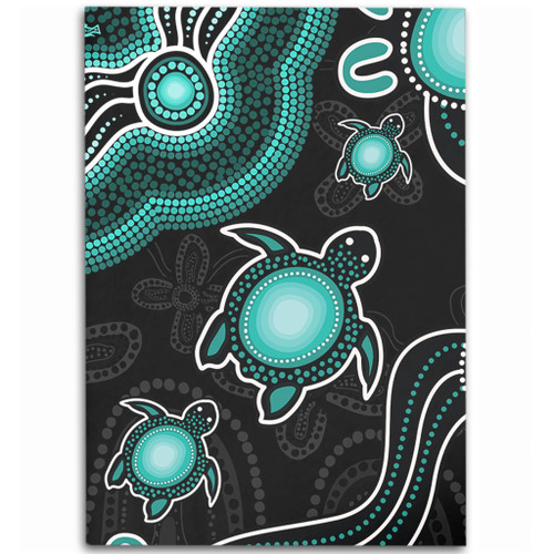 Australia Area Rug Aboriginal Turtle Dreaming Journey Featuring Dot Art