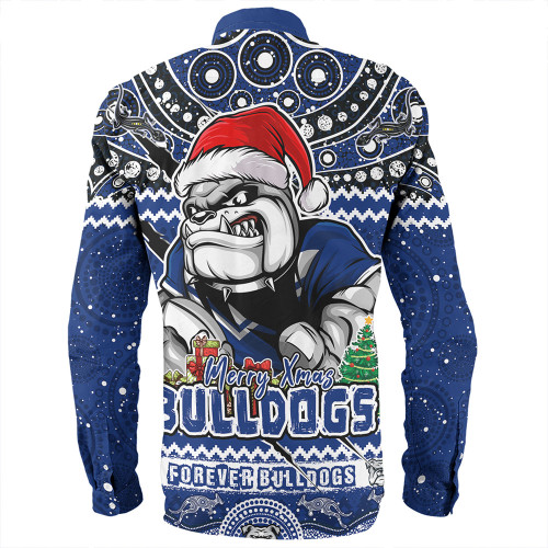 Canterbury-Bankstown Bulldogs Long Sleeve Shirt Aboriginal Xmas Special Ugly Christmas Style Canterbury-Bankstown Bulldogs Long Sleeve Shirt Aboriginal Xmas Special Ugly Christmas Style
