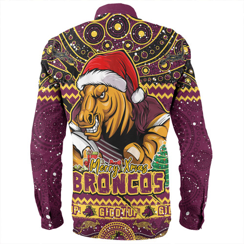 Brisbane Broncos Long Sleeve Shirt Aboriginal Xmas Special Ugly Christmas Style Brisbane Broncos Long Sleeve Shirt Aboriginal Xmas Special Ugly Christmas Style