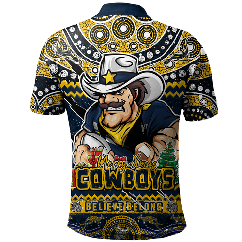 North Queensland Cowboys Polo Shirt Aboriginal Xmas Special Ugly Christmas Style North Queensland Cowboys Polo Shirt Aboriginal Xmas Special Ugly Christmas Style