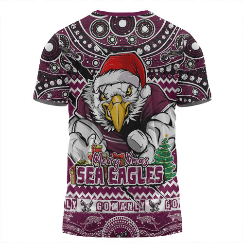 Manly Warringah Sea Eagles T-Shirt Aboriginal Xmas Special Ugly Christmas Style Manly Warringah Sea Eagles T-Shirt Aboriginal Xmas Special Ugly Christmas Style