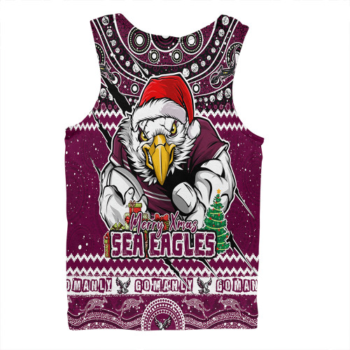 Manly Warringah Sea Eagles Men Singlet Aboriginal Xmas Special Ugly Christmas Style Manly Warringah Sea Eagles Men Singlet Aboriginal Xmas Special Ugly Christmas Style