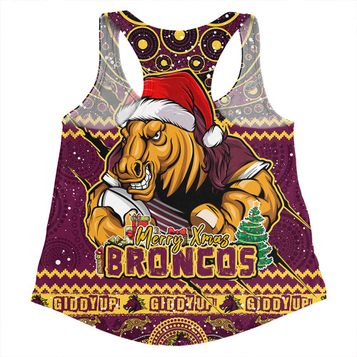 Brisbane Broncos Women Racerback Singlet Aboriginal Xmas Special Ugly Christmas Style Brisbane Broncos Women Racerback Singlet Aboriginal Xmas Special Ugly Christmas Style
