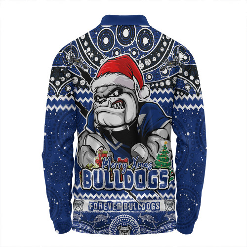 Canterbury-Bankstown Bulldogs Long Sleeve Polo Shirt Aboriginal Xmas Special Ugly Christmas Style Canterbury-Bankstown Bulldogs Long Sleeve Polo Shirt Aboriginal Xmas Special Ugly Christmas Style