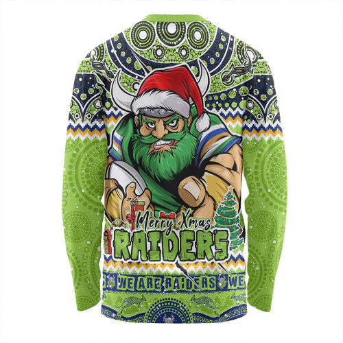 Canberra Raiders Long Sleeve T-shirt Aboriginal Xmas Special Ugly Christmas Style