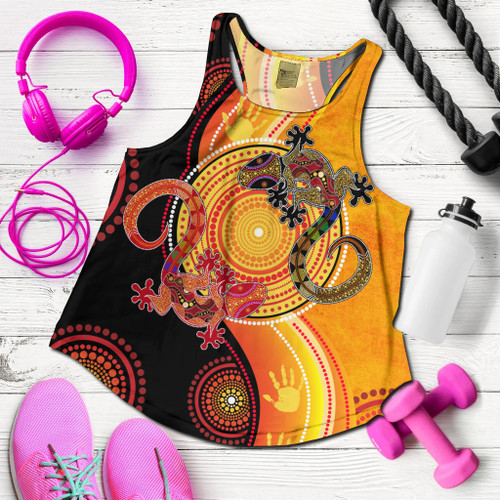 Australia Aboriginal Inspired Women Racerback Singlet Couple Aboriginal Inspired Lizards2 Australia Aboriginal Inspired Women Racerback Singlet Couple Aboriginal Inspired Lizards2