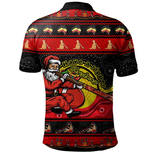 Australia Polo Shirt Ripper Aboriginal Christmas Down Under Australia Polo Shirt Ripper Aboriginal Christmas Down Under