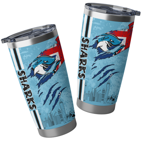 Cronulla-Sutherland Sharks Tumbler Happy Australia Day Flag Scratch Style Cronulla-Sutherland Sharks Tumbler Happy Australia Day Flag Scratch Style